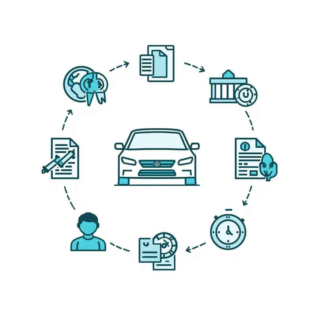 Illustrazione di un'autoscuola che mostra l'interazione tra studenti e servizi offerti, evidenziando l'importanza del sito web per la gestione delle informazioni.